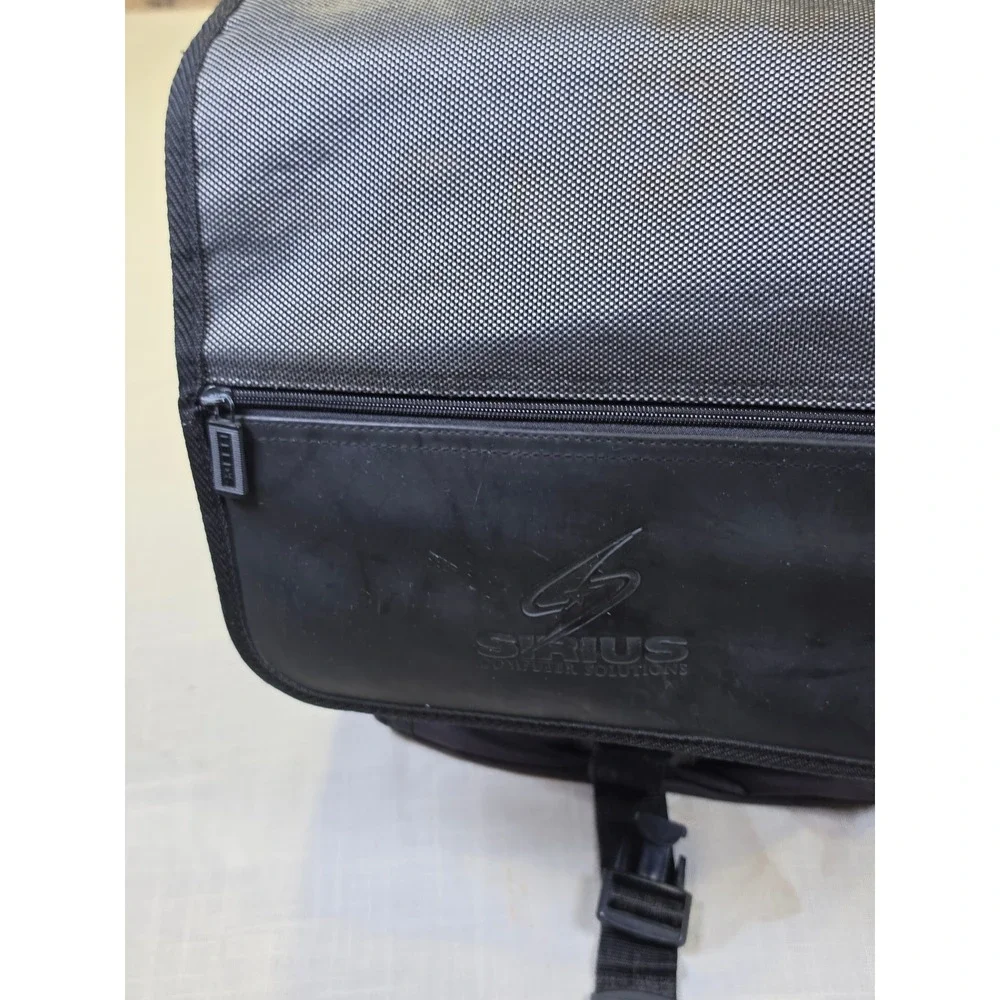 Leeds Sirius Computer Solutions Laptop Backpack Black Gray Canvas Tech Bag